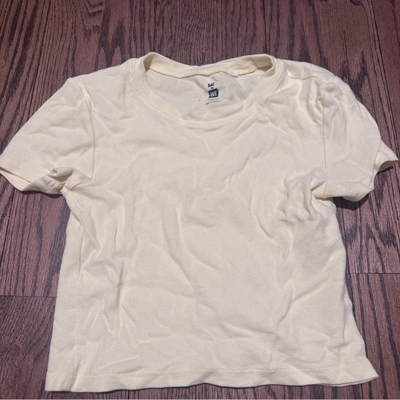 Me to We Tops - Yellow Ribbed Baby Tee